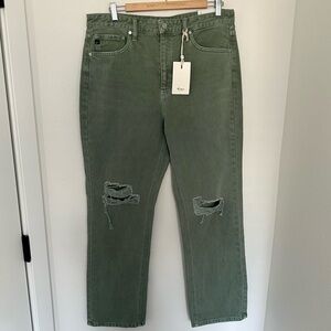KanCan Ultra High Rise 90's Straight Jeans Sage Green Size 29 Women’s NWT